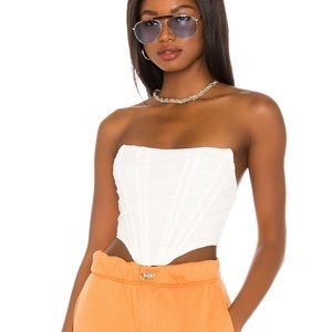 Superdown White Corset Top